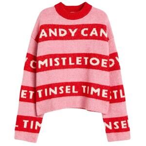 Pink and Red Striped Sweater